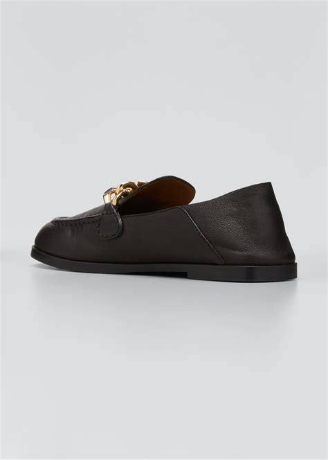 See by Chloé Mahe Chain Leather Loafers 